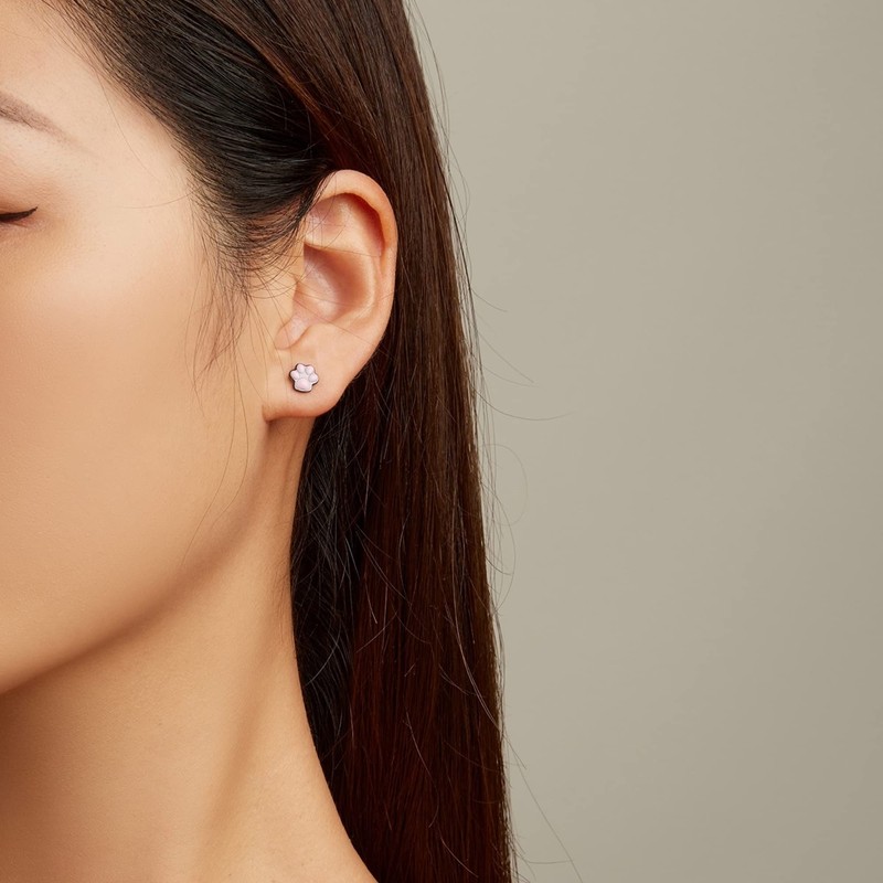 Bellitia Jewelry Paw Cat Earrings for Women 925 Sterling Silver