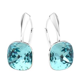 Hanging Earrings Silver 925 Rattle Clasp – Fashion Jewellery Earrings Real Silver for Women and Girls – Drop Earrings Ideal for Gifts for Women, Sterling Silver, Crystal