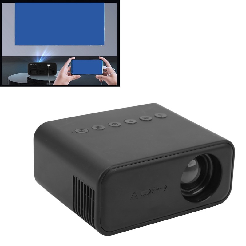 Mini Projector Black 1920x1080 Remote Control Inbuilt Speaker USB Powered