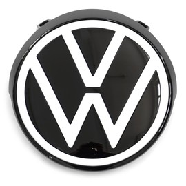 Volkswagen 10A853601AWA Emblem Radiator Grille Logo, White/Black