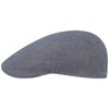 Stetson Herringbone Linen Flat Cap hat (59 cm - Blue)