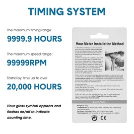 Hour Meters for Small Engines Inductive Digital Engine Hour Meter Automatically Shutdown for Gas Engine Lawn Dirt Bike Motorcycle Motocross Snowmobile Generator Karting(Green)