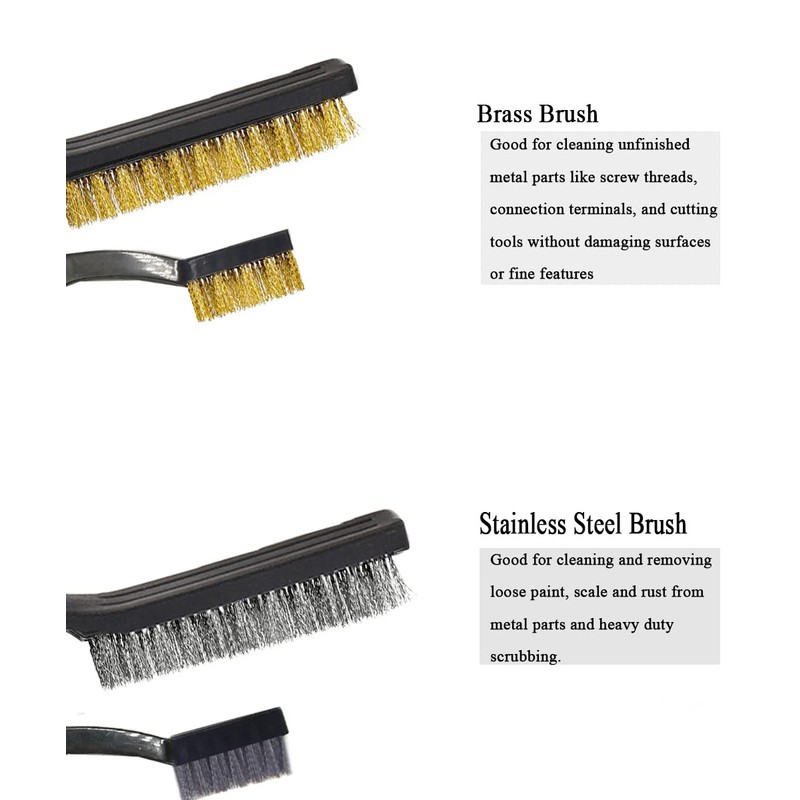 Sayago 6PCS Brass Wire Brush Wire Brushes Set Small Mini