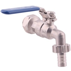 DERNORD Stainless Steel Ball Valve - 1/2 Inch Weldless Bulkhead for Building Home Brew Kettle/Mash Tun