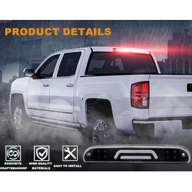 G-PLUS LED Cargo 3rd Brake Light Tail Lamps Compatible With Ford F250 F350 F450 F550 SD Super Duty1999-2016 Clear Lens Black Housing