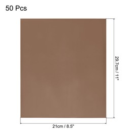 sourcing map 50 Pack Toner Reactive Foil,Deco Foil Transfer Sheets 8.5"x11" A4 Hot Foil Paper for Laser Printer Scrapbooking Heat Transfer DIY Craft,Coffee