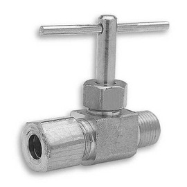 Edelmann 506520 Brass Compression Straightway Needle Valve - 5/16" Tube X 1/8" NPT