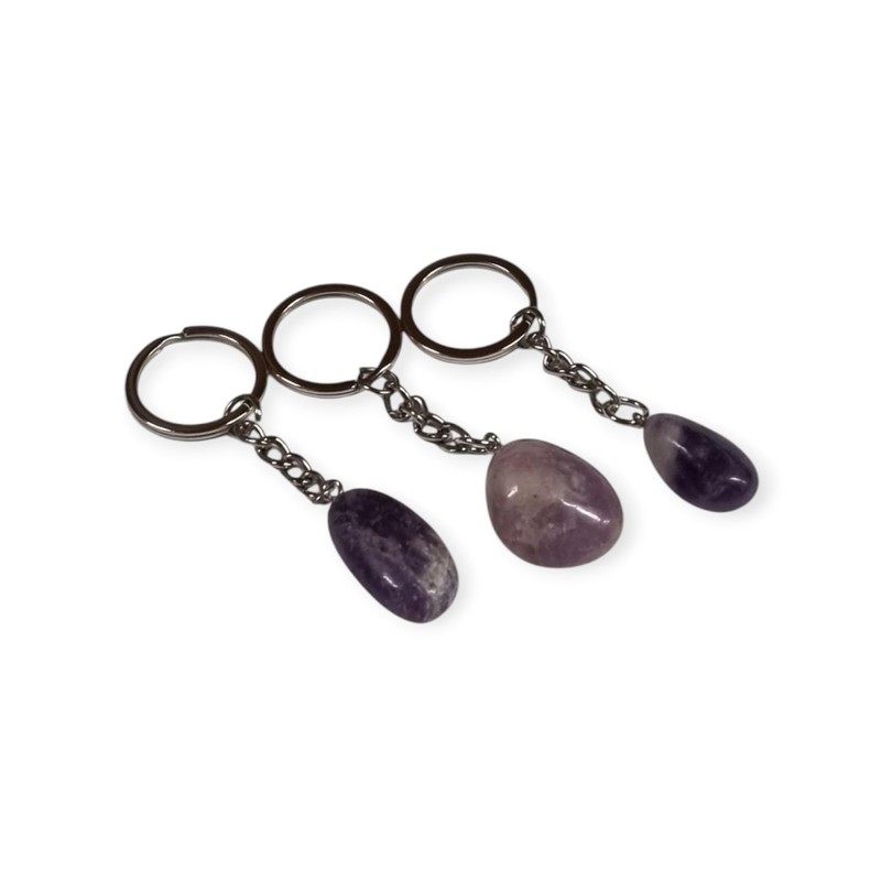 Amethyst Keyring, A Stone of Peace, Tumbled Semi-Precious Stone Key