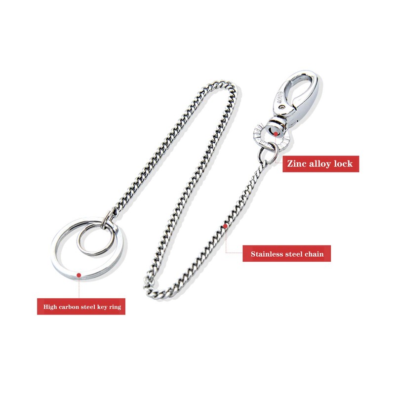 Key Chain, 38cm Long Heavy Duty Key Ring with Belt