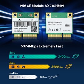 AX210HMW WiFi Card, Wi-Fi 6E Laptop Wireless Card Mini PCIE Interface, Tri-Band Wireless Module for Laptop, 802.11AX WiFi Adapter with Bluetooth 5.3, MU-MIMO, Supports Windows 11/10 (64bit)/Linux