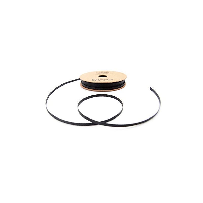 Trimz Grosgrain Ribbon, Black, 3mm x 5m