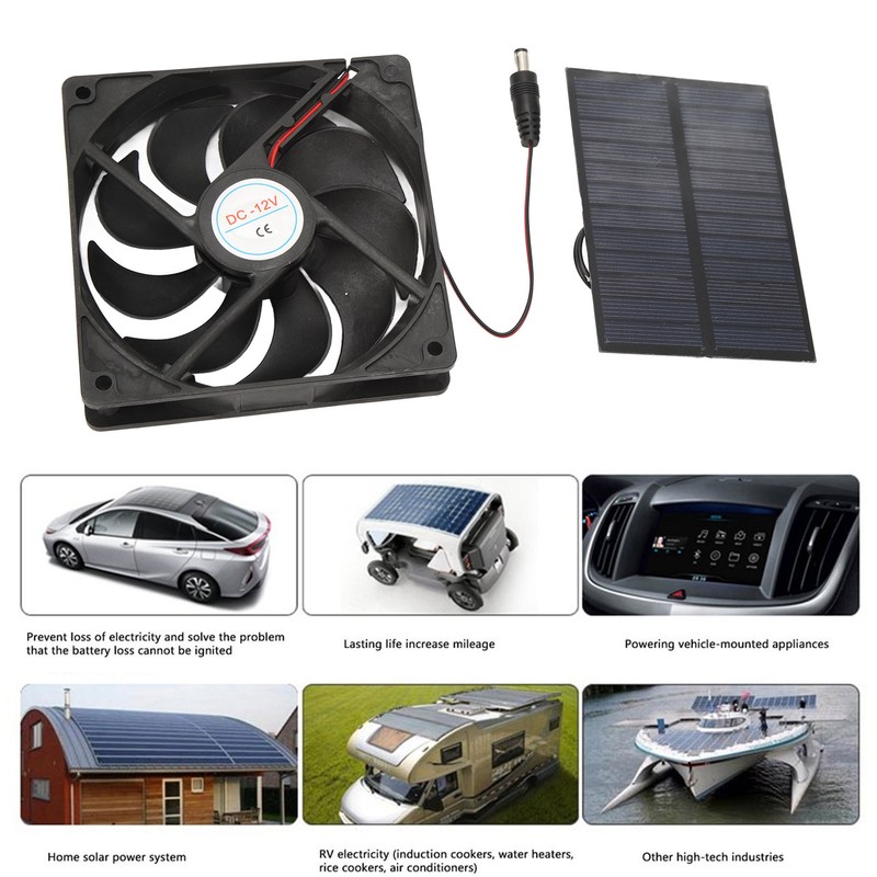 Outdoor Solar Panel Fan Kit Monocrystalline Silicon for Caravans Campers