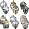 Zombie Party 12-Piece Medieval Knight Paper Mask Set - Retro Decoration & Prop (Free Size) Item 10ea