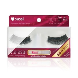 Sassi 803-101 Maiasa 100% Remy Human Hair Eyelashes, Black, 4 Count by Sassi
