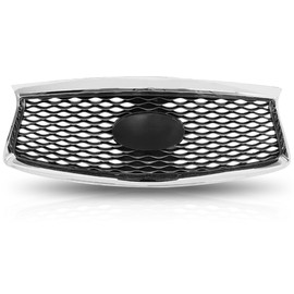 UnayKolb For 2016 2017 2018 2019 2020 Infiniti QX60 Front Bumper Upper Grille Black & Chrome Mesh Grill W/camera Option IN1200135