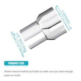Universal 2.25" ID to 3" OD Exhaust Pipe Adapter Connector Reducer 304 Stainless Steel 2.25 Inch to 3.0 Inch 2 1/4” ID to 3.0” OD kit