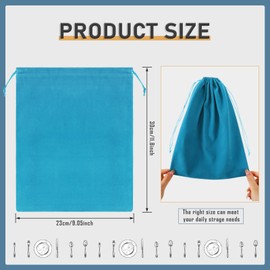 Boao 10 Pcs Silver Storage Bags, 9 x 11.8 Inch Fabric Cloth Anti Tarnish Bags for Silver Jewelry Silverware Protection Flatware Silverplate Tarnish Cleaning(Blue)