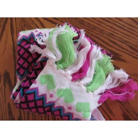 Justice One Size Approx 70"L Bright Pretty Multi Colors/w Hearts Knit Scarf Nice