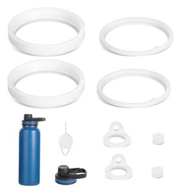 2 Sets Water Bottle Gasket/Seals for Thermoflask 24/32/40/64oz Water Bottle, Silicone/Rubber Airtight Replacement o Ring Washer with Pin for Bottle Straw Lid Chug Lid Spout