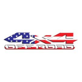 2 x Gloss 4x4 Off Road 3D American Flag Bedside Vinyl Decals Fits New Dodge Ram 1500 2500 3500 Power Wagon