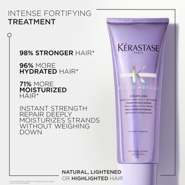 Kerastase Blond Absolu Cicaflash Conditioner - For Bleached & Damaged Hair, Strengthens & Nourishes, With Hyaluronic Acid, Protects Against Breakage, 8.5 Fl Oz