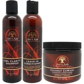 As I Am Curl Clarity Shampoo & Leave-in Conditioner 8oz, Coconut Cowash Cleansing Conditioner 16oz "SET" by I AM
