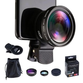 2-in-1 Handy Kamera Objektiv, 15X Makroobjektiv und 0.45X Weitwinkelobjektiv Linse, Universal Handy Objektiv Set, Clip-on Kamera Adapter für die meisten Smartphones