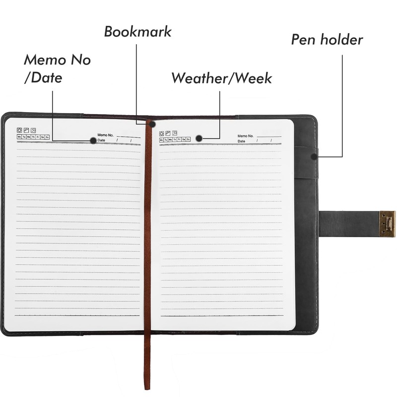 Kesote A5 Diary with Lock Leather Cover Lock Notebook Lined