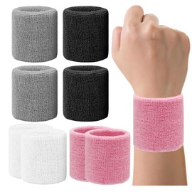 AKASENKO Muñequeras de Sudor, Pulseras de Tela de Rizo de Algodón, Hombres y Mujeres Muñequeras Deportivas para el Sudor,Muñequeras Deportivas,Ejercicio, Formación, Fitness (Multicolor)