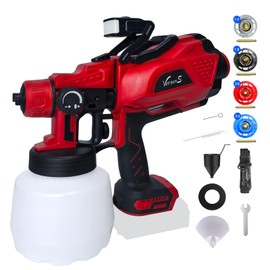Cordless Paint Sprayer Compatible with Makita 20V Max Battery HVLP Electric Spray Paint Gun with LED Light Handheld Spray Painter with 1200ml Container for Home Furniture Fence (Battery Not Included)