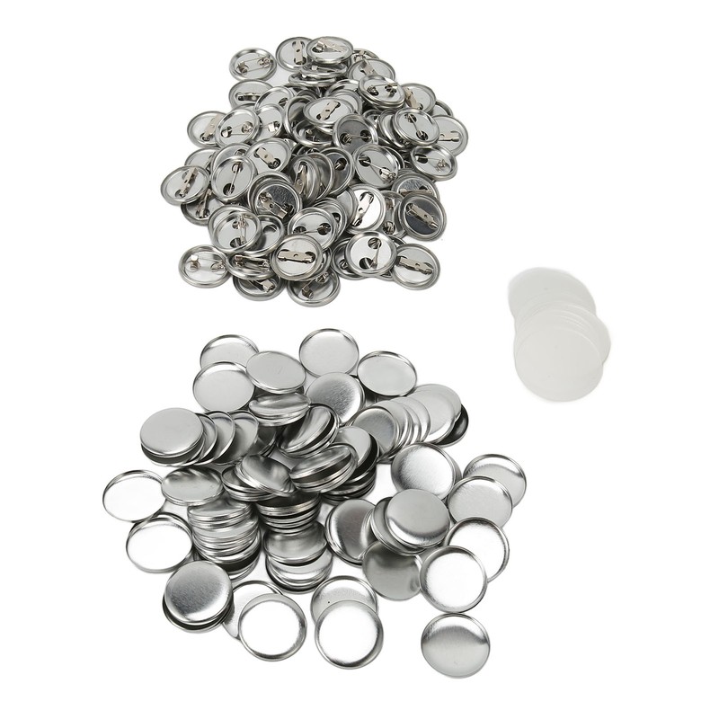 100 Sets Blank Button Badge Parts Set Round Shape Rust