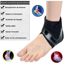 Tobilleras Deportivas Ajustable de Compresión,Juego de 2 Tobillera Estabilizadora Protector para protección deportiva, recuperación de lesiones, reducción de la hinchazón, tensión en el tobillo y esguinces (M)