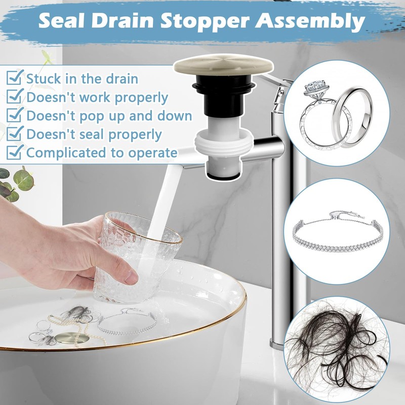 972-098J Plumbing-Equipment Brushed Nickel Drain Sink Stopper, Drain Sink Plug