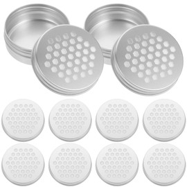 VILLCASE 10pcs Hollow Threaded Aluminum Box, Dog Nose Metal Container Scent Training for Essential Oils Diffuser Empty Slip Slide tins Tea Leaf Storage jar Gift