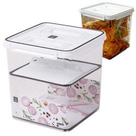 BALWOO Pickle keeper Press Plate Food Storage Container Organizer for Kimchi Sauerkraut Fermentaion Airtight Lid Locking for Preserved Food (10L / 2.6 gal)