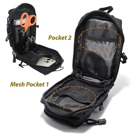 Tactical Molle Utility Pouch, Compact EDC Tool Pouch Bag Tactical Phone Pouches Medical EDC IFAK Pack Mini Waist Pouches with Two Carabiners (Black)