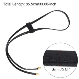 sourcing map PU Leather Drawstring 85.5 cm/33.7 Inches Removable Pull Cord Purse Strap Bundle Handbag Accessories for Bucket Bag School Bag (Black)