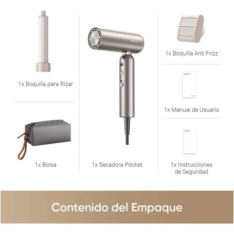 Secadora De Cabello Dreame Pocket Plegable Secado Rápido