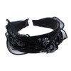 Beautiful Holiday Tulle Knot Headband With Sequins-Black