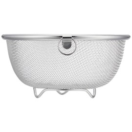 Pearl Metal Mini Colander, 5.9 inches (15 cm), Stainless Steel, At Aqua HB-4072, Silver