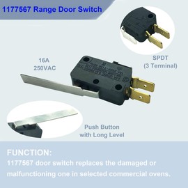 DTAIR 1177567 Range Oven Door Switch Replacement for Southbend Range SPDT(Pack of 2)