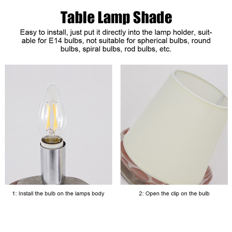 2Pcs Indoor Lamp Shade European Style Fabric Lampshade for E14