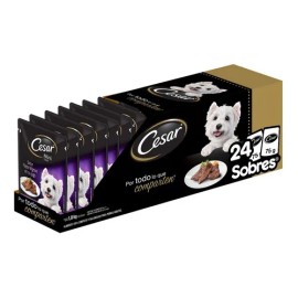 Caja Alimento Húmedo Cesar Perros Filete Mignon X24 Sobres