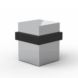 Mega Handles Square Floor Door Stopper, Quickly Installed Wall Protector Stopper, Wall Protectors from Door Knobs, Floor Door Stop with Mounting Hardware Included - Polished Chrome - 1.5 Inch