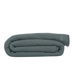 Linteum Textile Supply Leno Weave Charcoal Grey Blanket, Queen 100% Cotton, Lightweight, Warm, Extra-Fluffy, Premium and Durable Soft & Cozy Bed Blanket for Bed, Couch, Sofa Throw for All Season