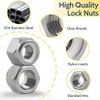 Hmevsafinect 50 Pack 8#32 Nylon Insert Lock Nuts,304 (A2-70) Stainless