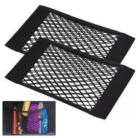 VEHITO 2 Pack with Tape Stickers, Universal Mesh Cargo Net for Car Trunk Storage