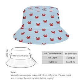 JopaJre Red Cute Crabs Bucket Hat for Women Men Sun Cap Fisherman Hat Packable Beach Caps Travel Outdoor