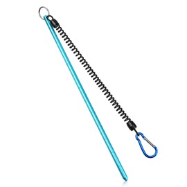 Pecihiko Scuba Diving Stick, 13'' Aluminium Alloy Lobster Tickle Stick Pointer Rod with Stretchable Lanyard, Measuring Scale and Aluminum Safety Spring Hook for Scuba Diving, Snorkeling Blue