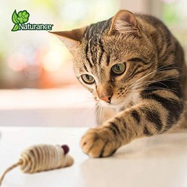 Naturance Juguete Ratón EcoPlay para Gatos 2 Piezas, Materiales Naturales, Tamaño Chico, Estimula Juego e Instinto de Caza